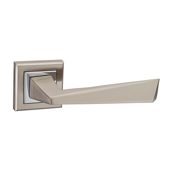 Zinc door handles on rose